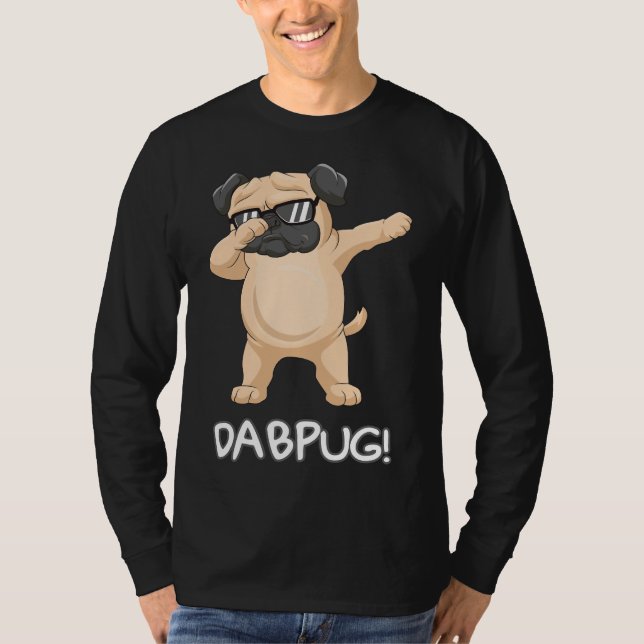 Camiseta Niños Gracioso Dabbing pug Regalo gafas de sol de  (Anverso)