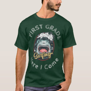 Camiseta Niños Grado De Tiburón Divertido, Aquí Vino Niños 
