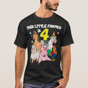 Camiseta Niños Granja 4 años Ropa de cumpleaños Ropa de 