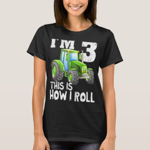 Camiseta Niños Green Farm Tractor 3er cumpleaños Fiesta 3 a