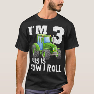 Camiseta Niños Green Farm Tractor 3er cumpleaños Fiestas re
