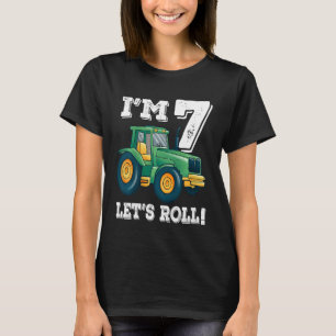 Camiseta Niños Green Farm Tractor Séptima Fiesta de Cumplea