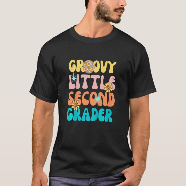 Camiseta Niños Groovy Pequeño Segundo Grader De Vuelta A La (Anverso)