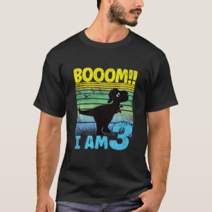 Camiseta Niños Guay Dino Cumpleaños Boom Cumpleaños De Tres