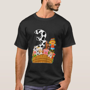 Camiseta Niños Guay Farm Animals Tercer Cumpleaños Para El 