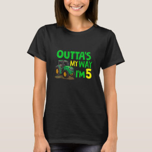 Camiseta Niños Guay Farm Tractor 5 Cumpleaños Tee Outta' My