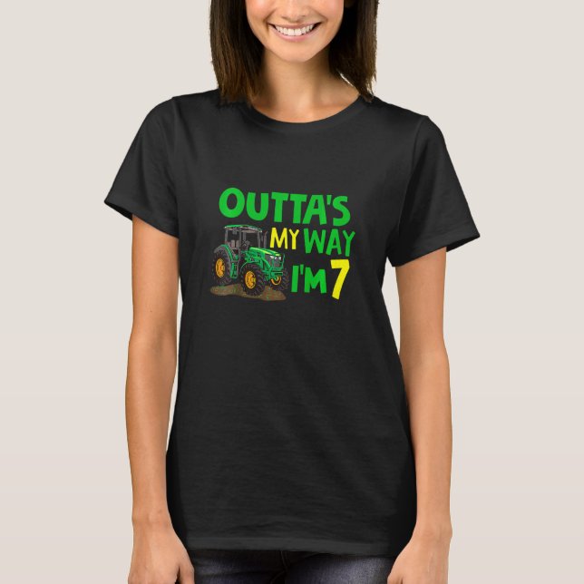 Camiseta Niños Guay Farm Tractor 7 Cumpleaños Tee Outta' My (Anverso)
