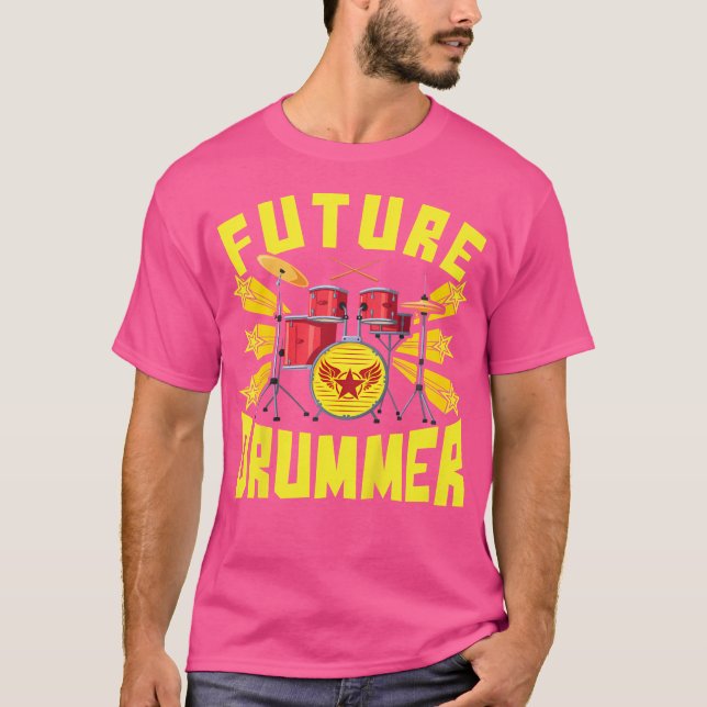 Camiseta Niños Guay Futuro Drummer Funny Drum Set Player Mu (Anverso)