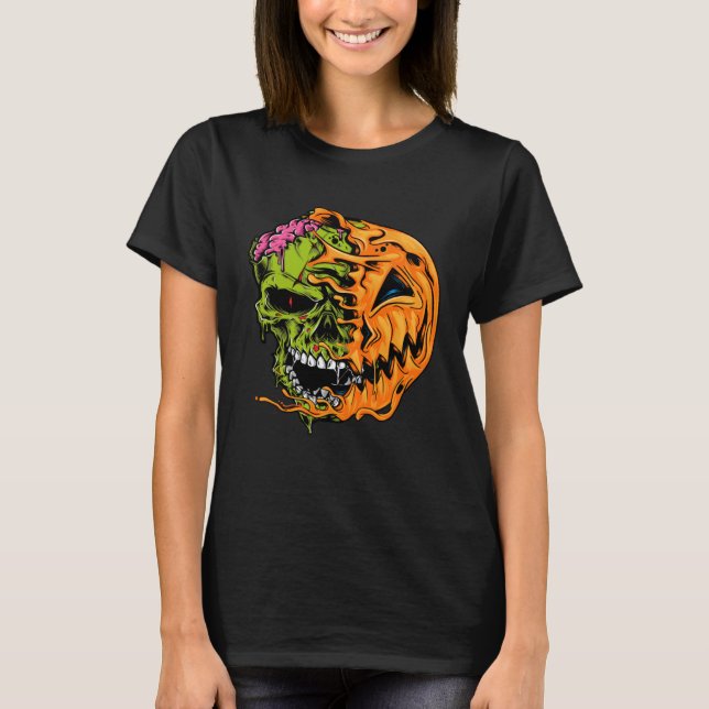 Camiseta Niños Halloween Calabaza Skull Zombie (Anverso)