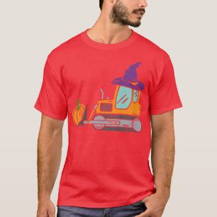 Camiseta Niños Halloween Construcción Bulldozer Truck Pumpk