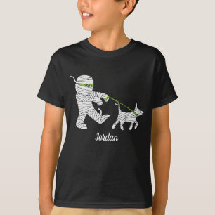 Camiseta Niños Halloween Mamá niño Camina Perro
