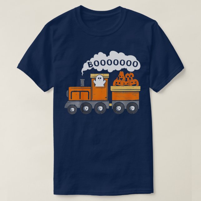 Camiseta Niños Halloween Train Boo Funny Ghost Pumpkin Todd (Diseño del anverso)