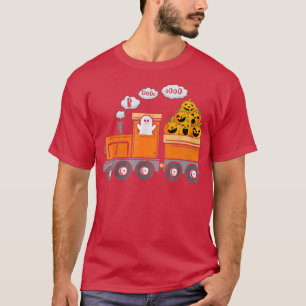 Camiseta Niños Halloween Train Boo Funny Ghost Pumpkin Todd