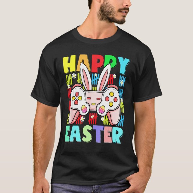 Camiseta Niños Happy Easter Game Controller Ears Funny Egg  (Anverso)