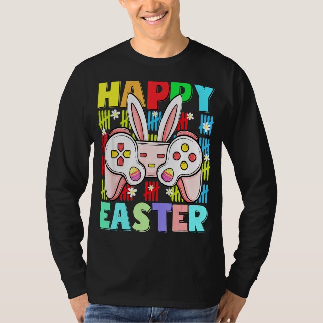 Camiseta Niños Happy Easter Game Controller Ears Funny Egg  (Anverso)