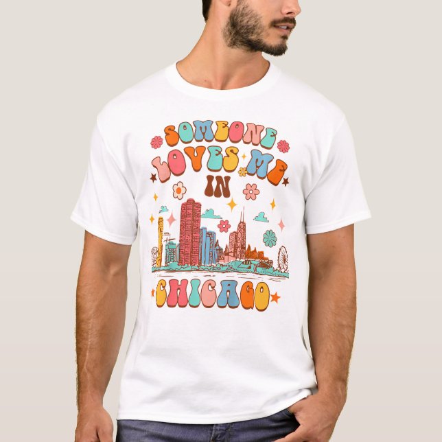 Camiseta Niños Hechos En Chicago Baby Shower Alguien Me Ama (Anverso)