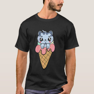 Camiseta Niños Helado Lindo Gato Niños Dulces Niños