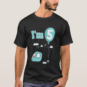 Camiseta Niños Helicópteros Tengo 5 Cinco Quinto Aniversari