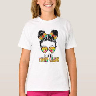 Camiseta Niños Hola Chicas de tercer grado de Messy Bow ter