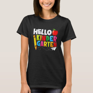 Camiseta Niños Hola Jardín de Infancia Corazón Maestro Estu