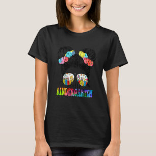 Camiseta Niños Hola Kindergarten Messy Bun Chicas Kindergar