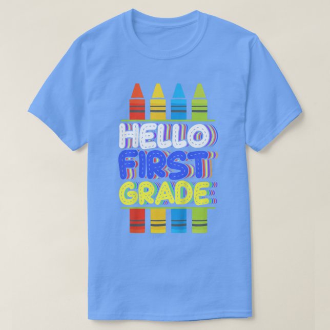 Camiseta Niños Hola Primer Grado, Adiós Infantil, Primer Da (Diseño del anverso)