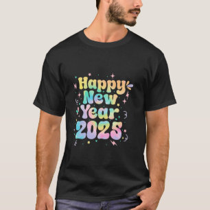 Camiseta Niños Hombres Mujeres Groovy Tye Feliz Año Nuevo 2