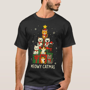 Camiseta Niños Hombres Mujeres Meowy Catmas Divertida Navid