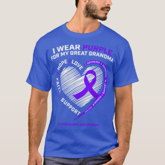 Camiseta Niños Hombres Mujeres Púrpura Gran Abuela Alzheime