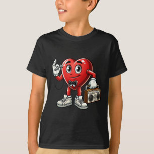 Camiseta Niños hombres retro 80's Disco Dancing Heart Valen