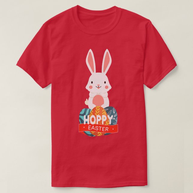 Camiseta Niños Hoppy Easter Egy Bunny Rabbit  (Diseño del anverso)