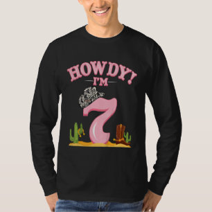 Camiseta Niños Howdy Cowgirl 7 cumpleaños País Occidental