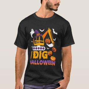 Camiseta Niños I cavan Halloween Tractor de construcción Di
