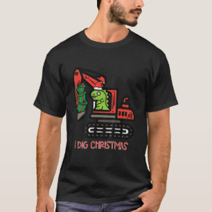 Camiseta Niños I cavar Navidades Excavadora Dino Xmas Const