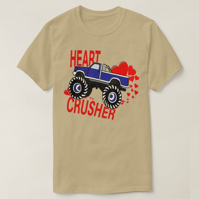 Camiseta Niños I Crush Heart Monster Camión Niño Niños Niño (Diseño del anverso)