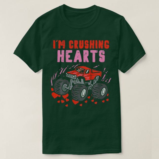 Camiseta Niños I Crush Heart Monster Camión Niño Niños Niño (Diseño del anverso)