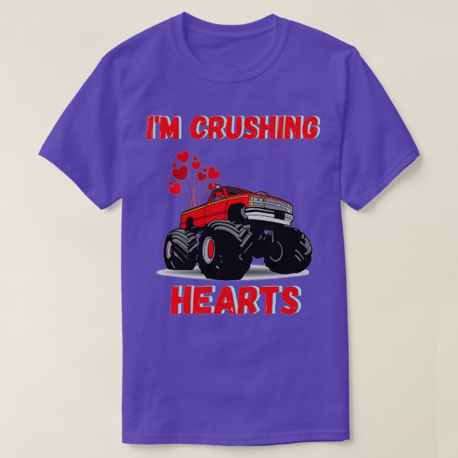Camiseta Niños I Crush Heart Monster Camión Niño Niños Niño (Diseño del anverso)