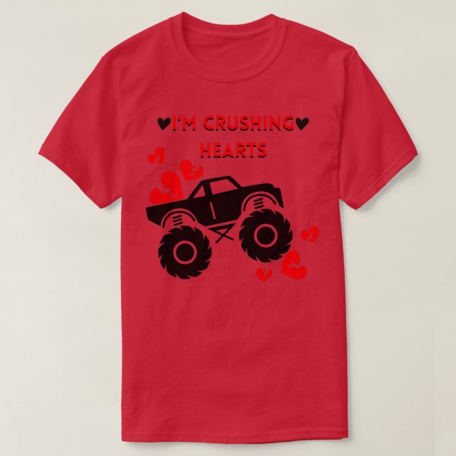 Camiseta Niños I Crush Heart Monster Camión Niño Niños Niño (Diseño del anverso)
