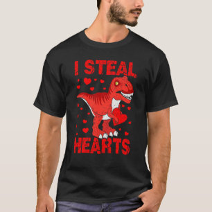 Camiseta Niños I Roban Corazones Dinosaurios Rex Niños Pequ