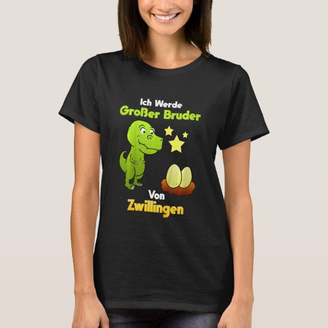 Camiseta Niños Ich Werde Große Bruder Von Zwillingen Dinos  (Anverso)