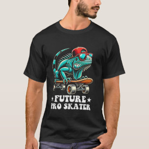 Camiseta Niños Iguana En Un Skateboard Skater Niños