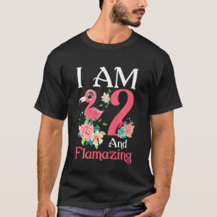 Camiseta Niños Im 2 Y Flamante Chica De Segundo Cumpleaños 