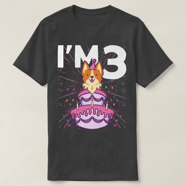 Camiseta Niños Im 3 Bday Fiesta De Perro Niños 3 Cumpleaños (Diseño del anverso)