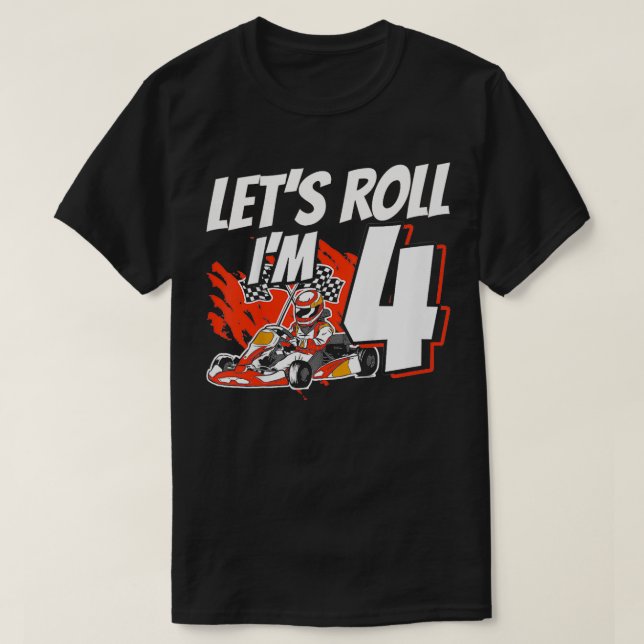Camiseta Niños Im 4 Race Vamos 4 Cumpleaños Go Kart (Diseño del anverso)
