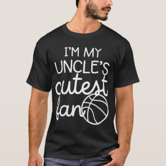 Camiseta Niños Im My Uncles 1 Cutest Fan Basketball Player