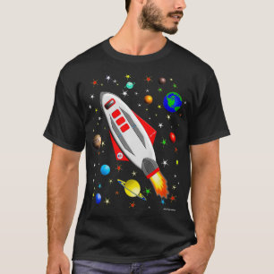 Camiseta Niños impactantes cohetes en gas de sistema solar