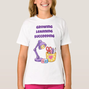 Camiseta Niños Inspiradores Creciendo Aprendiendo Triunfand