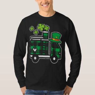 Camiseta Niños Irlandeses Green Plaid Firefighter Truck St