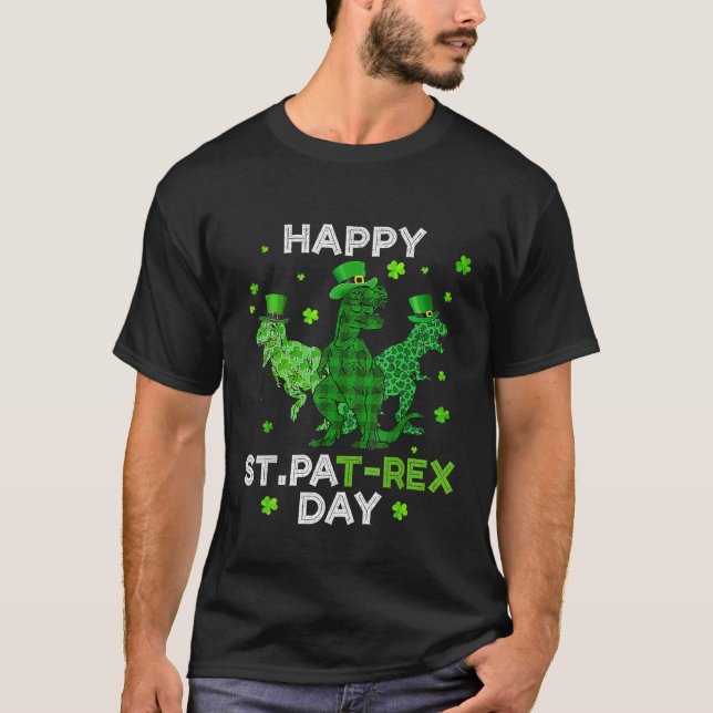 Camiseta Niños irlandeses Rex Dinosaur Shamrock St Patricks (Anverso)