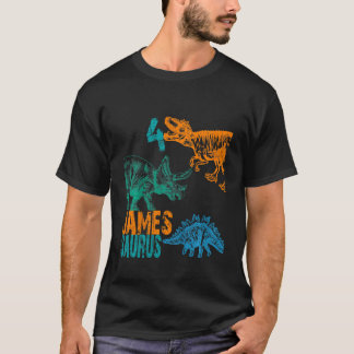 Camiseta Niños James Saurus niños 4º cumpleaños Boys Rex Bd